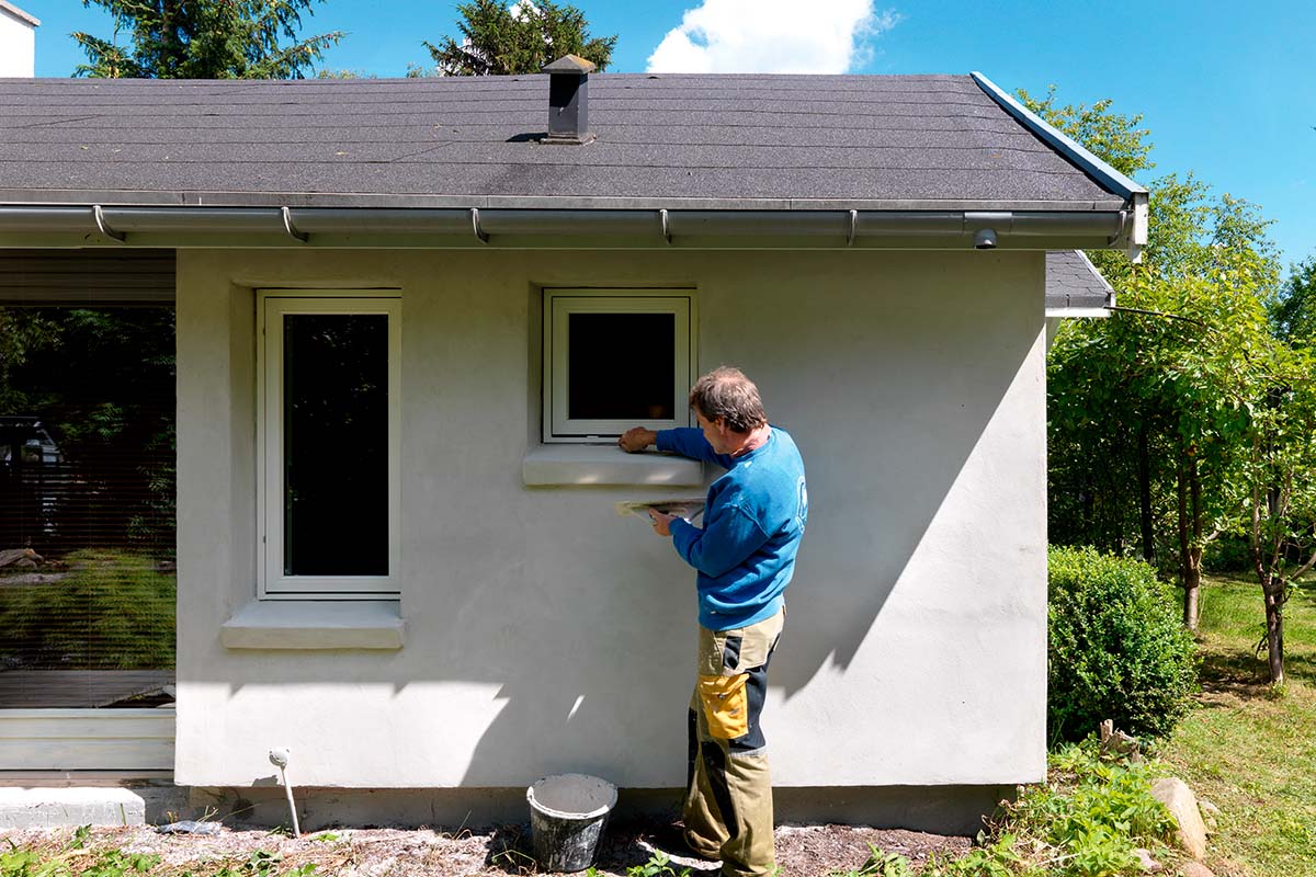 Udvendig isolering: Indfarvet pudslag