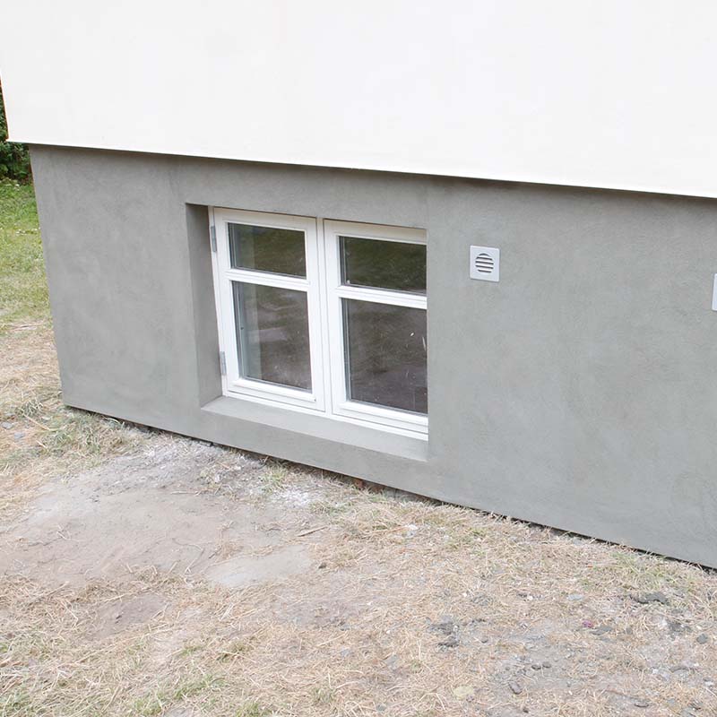 Efter isolering af sokkel