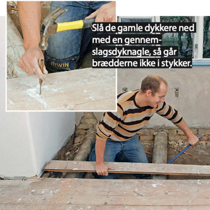 Gulvvarme trægulv: Du kan genbruge de gamle gulvbrædder