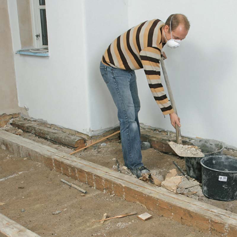 Gulvvarme tregulv: Fjern eventuelt stubbloftsleira