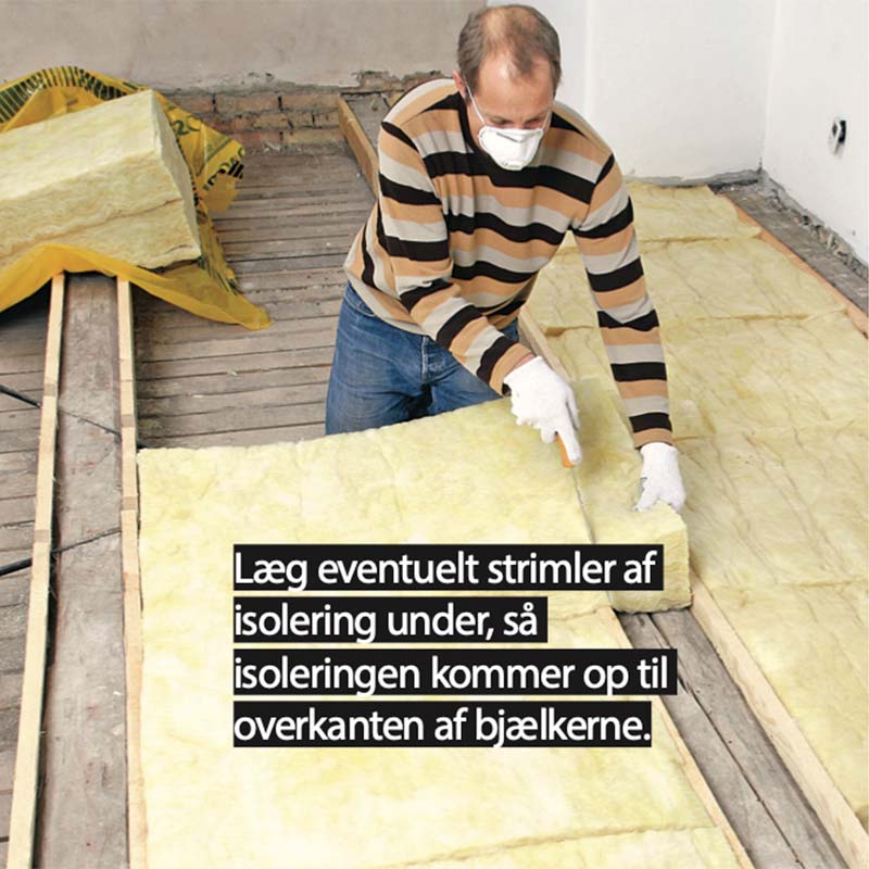 Gulvvarme under trægulv: Når opretningsbrædderne er på plads