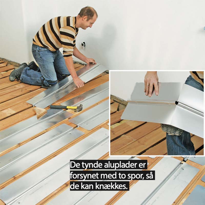 Gulvvarme under trægulv: Nu bredes varmefordelingspladerne