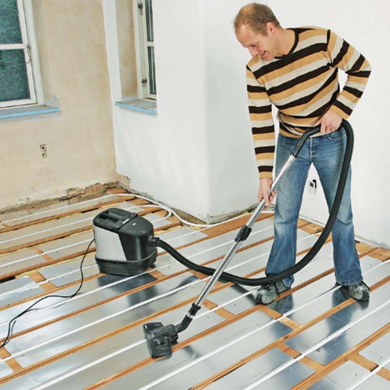 Gulvvarme tregulv: Nå er pex-røret lagt