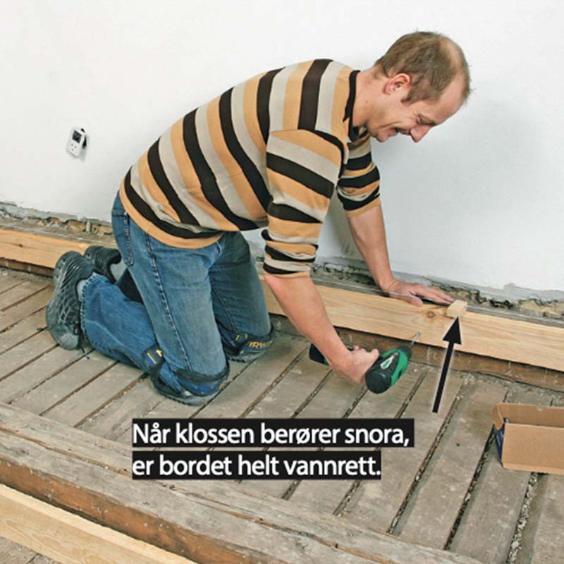 Gulvvarme tregulv: Legg en helt lik høvlet kloss