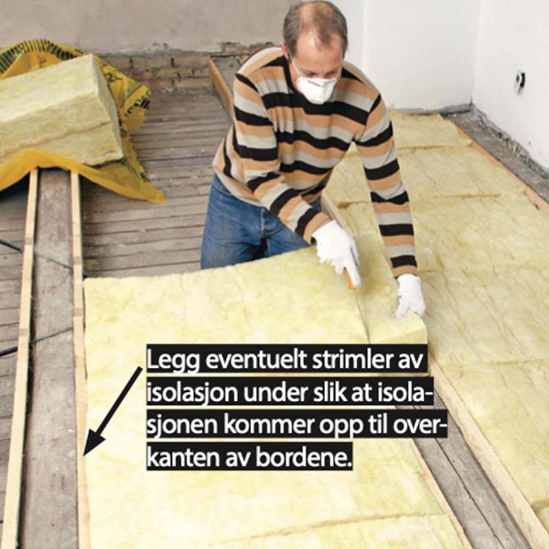 Gulvvarme tregulv: Når opprettingsbordene er på plass