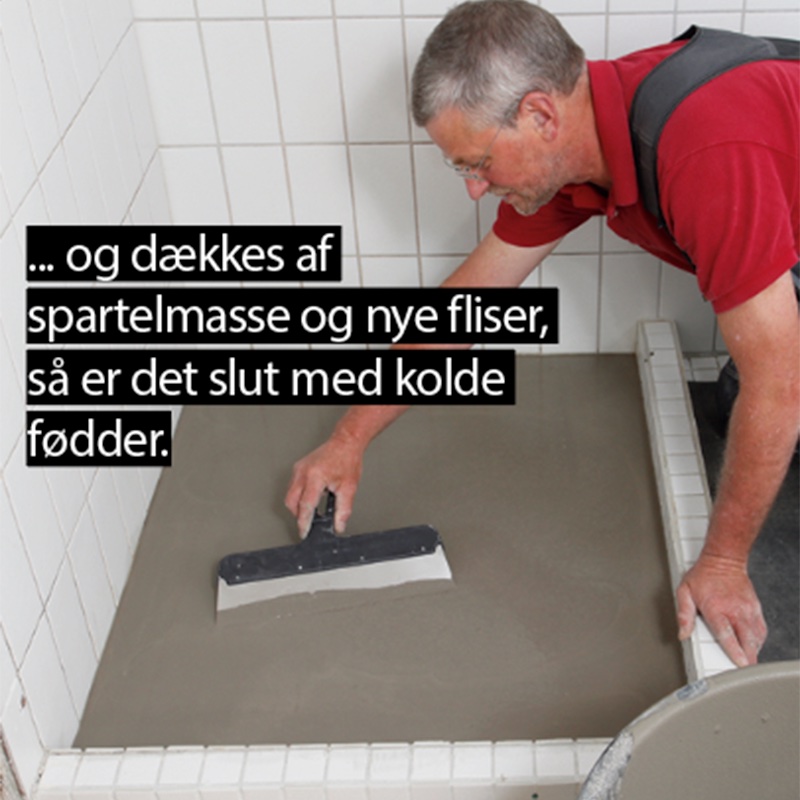 Gulvvarme: Lim varme fast på fliser