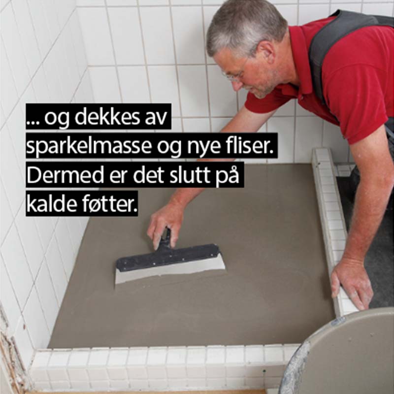 Eksperttips om gulvvarme: Lim varmekabel fast på fliser