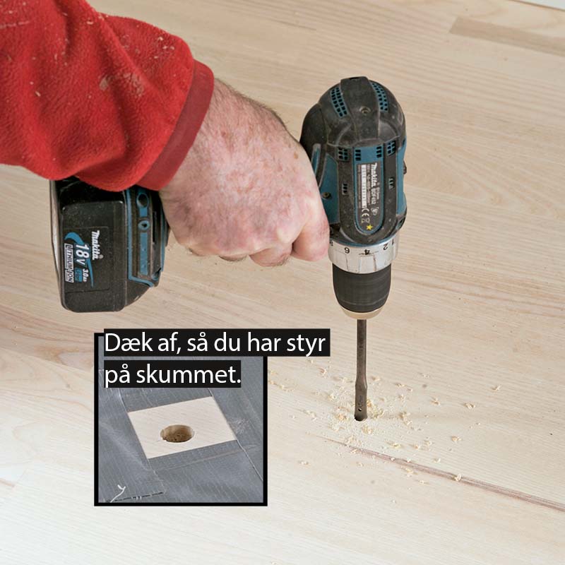 Når gulvet knirker, bores et hul over lunken
