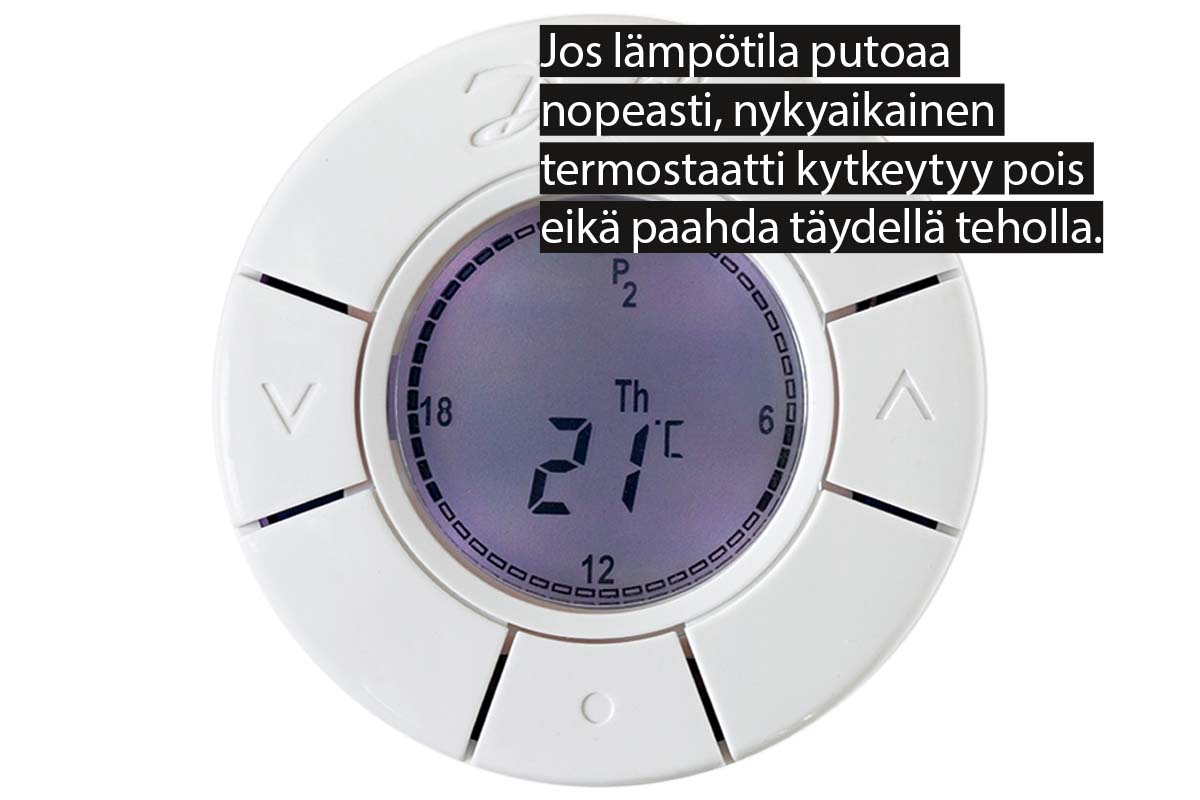 Ilmanvaihto: Lämmitys pitää kytkeä pois tuule-tuksen ajaksi