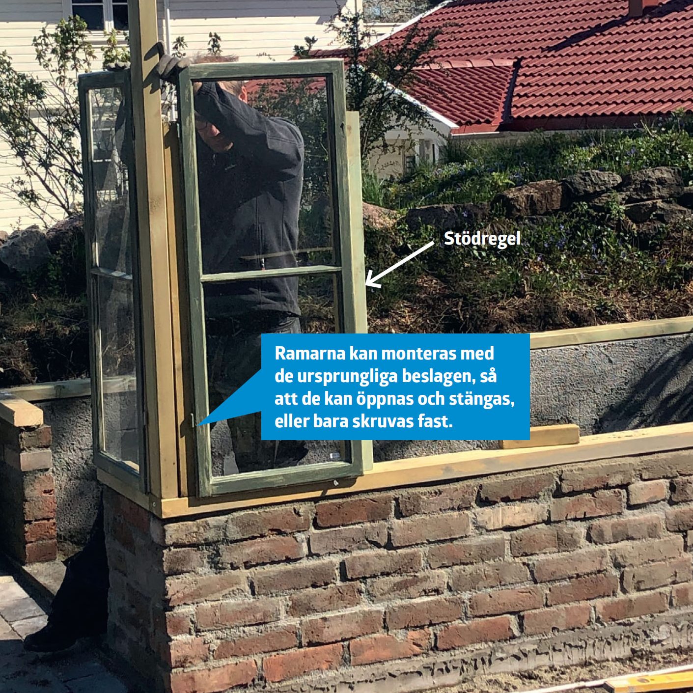 Bygga växthus av gamla fönster