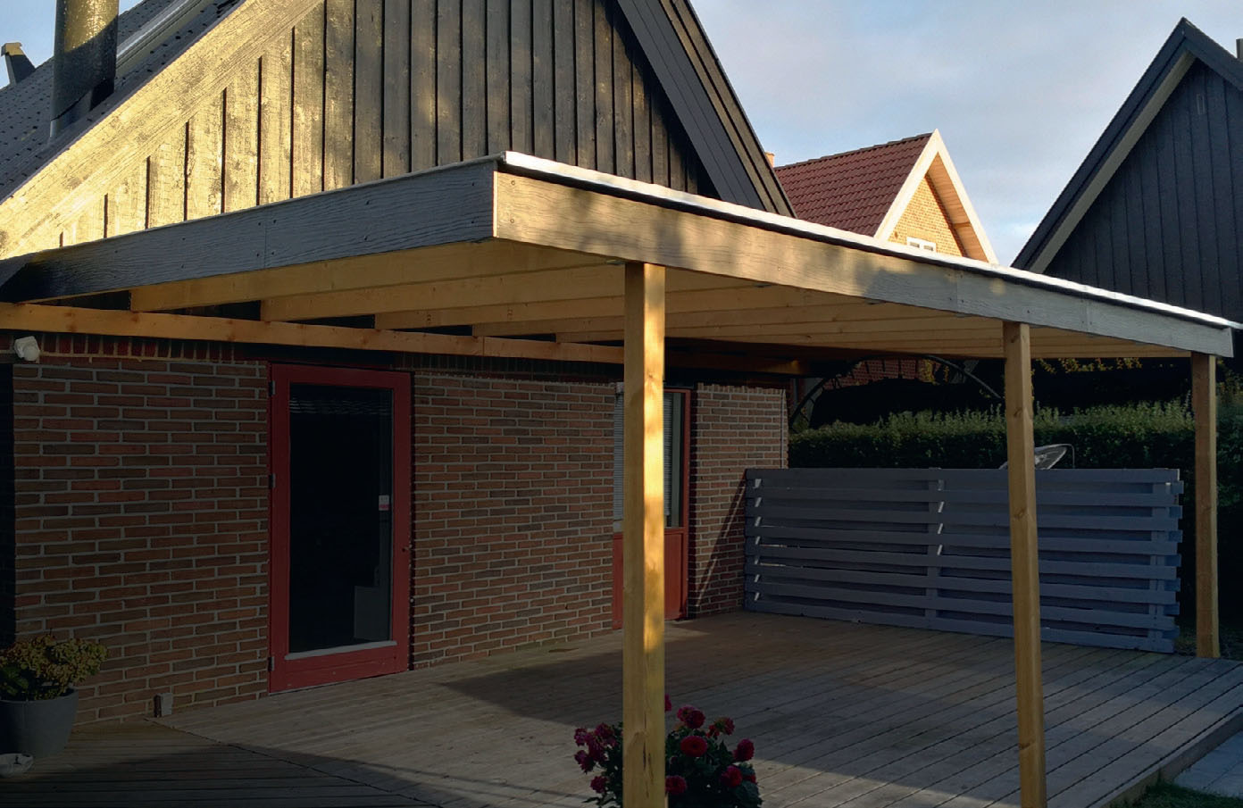 Overbygg til terrassen | Enkelt tak over terrasse