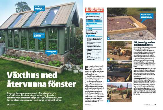 Bygga växthus av gamla fönster