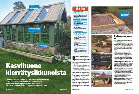 Kasvihuone vanhoista ikkunoista