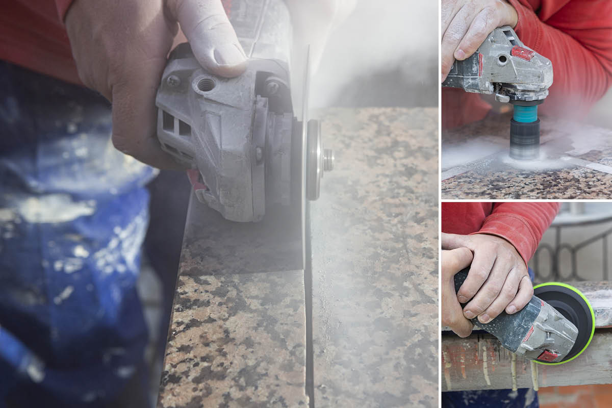 Skær i stenbordplade