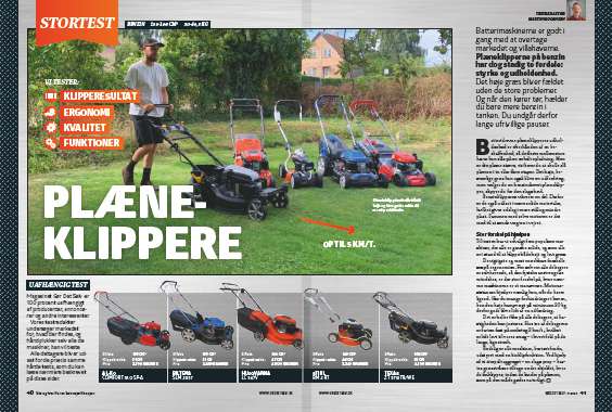 Plæneklipper test