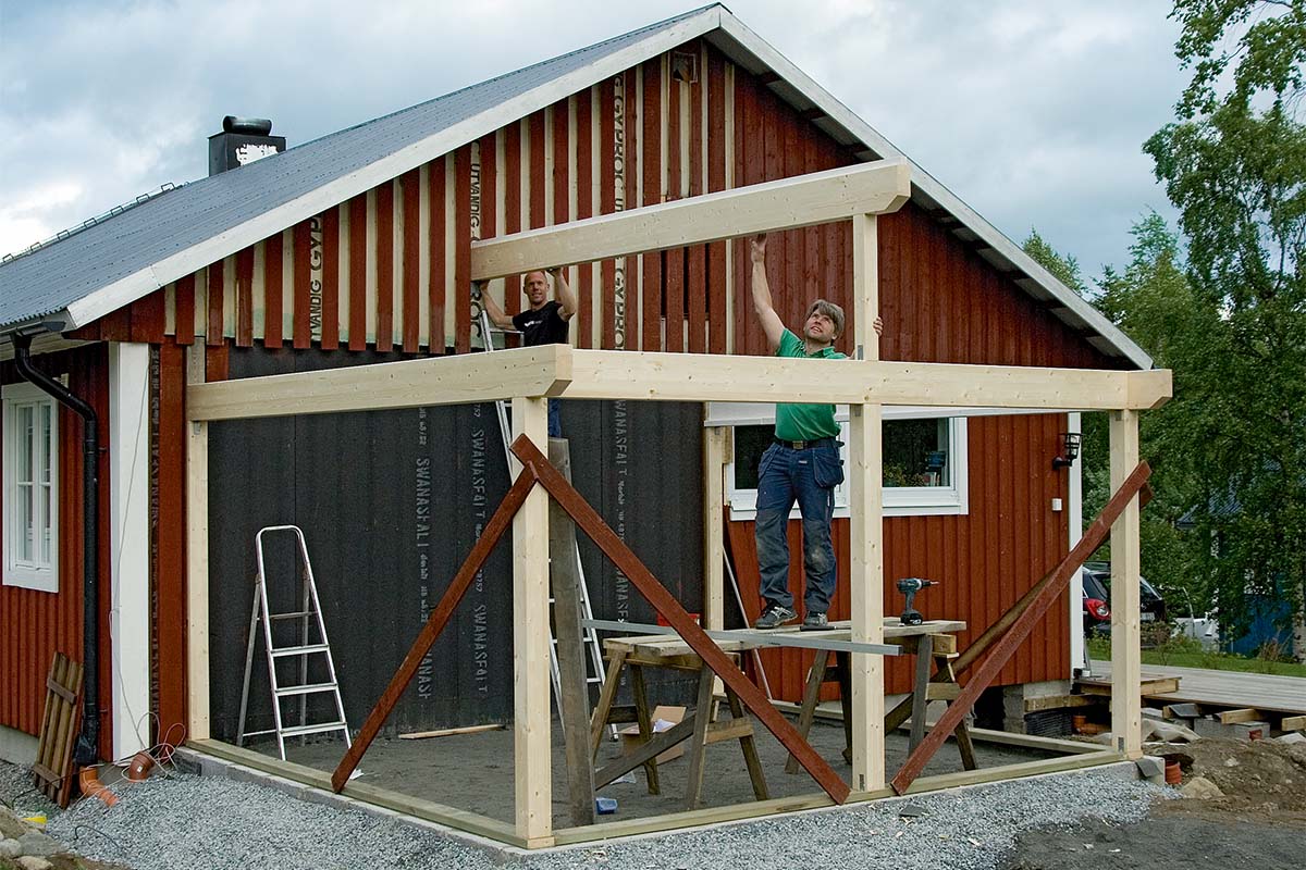 Lasiterassi: Kattopalkit