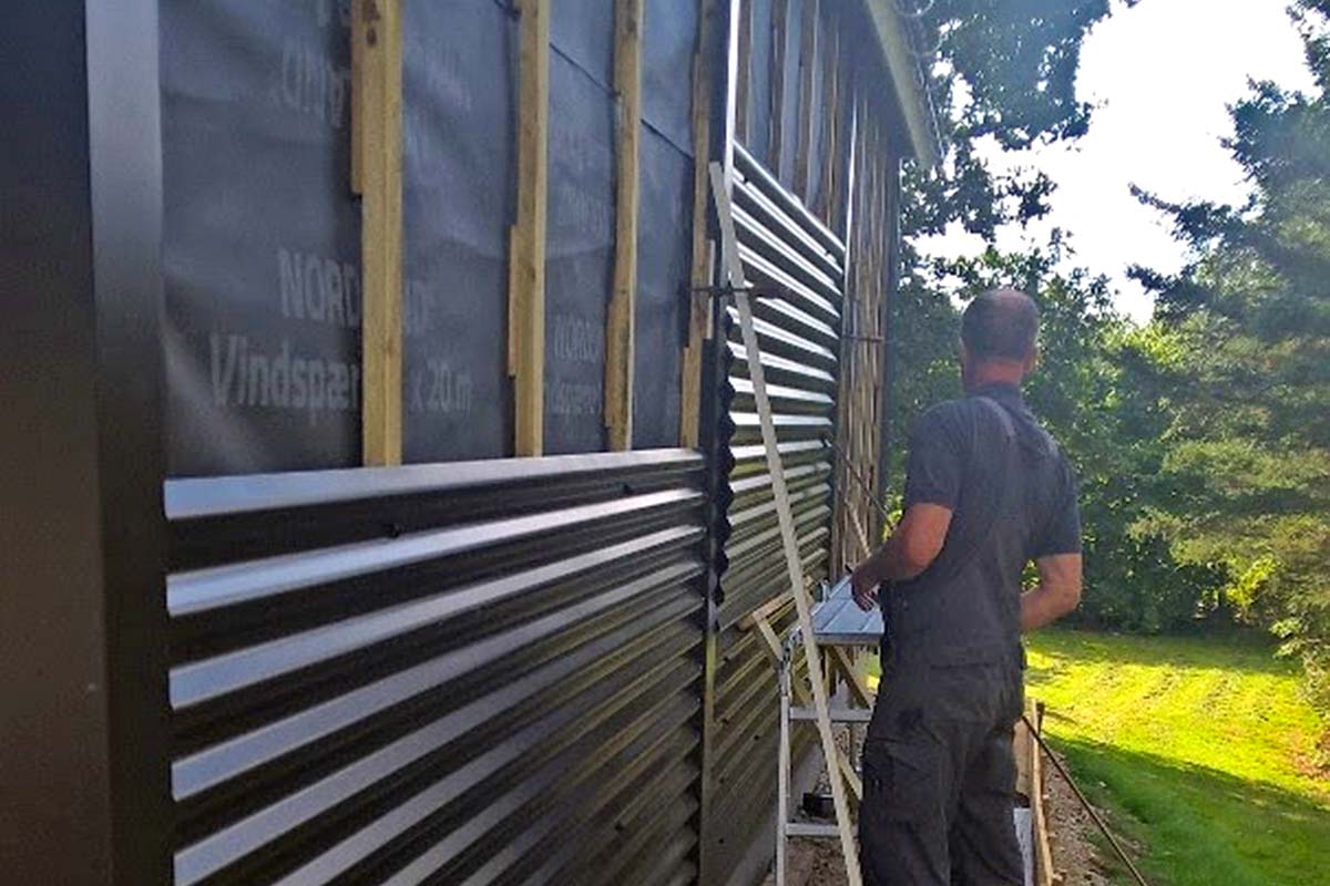 Montering af trapezplader i stål
