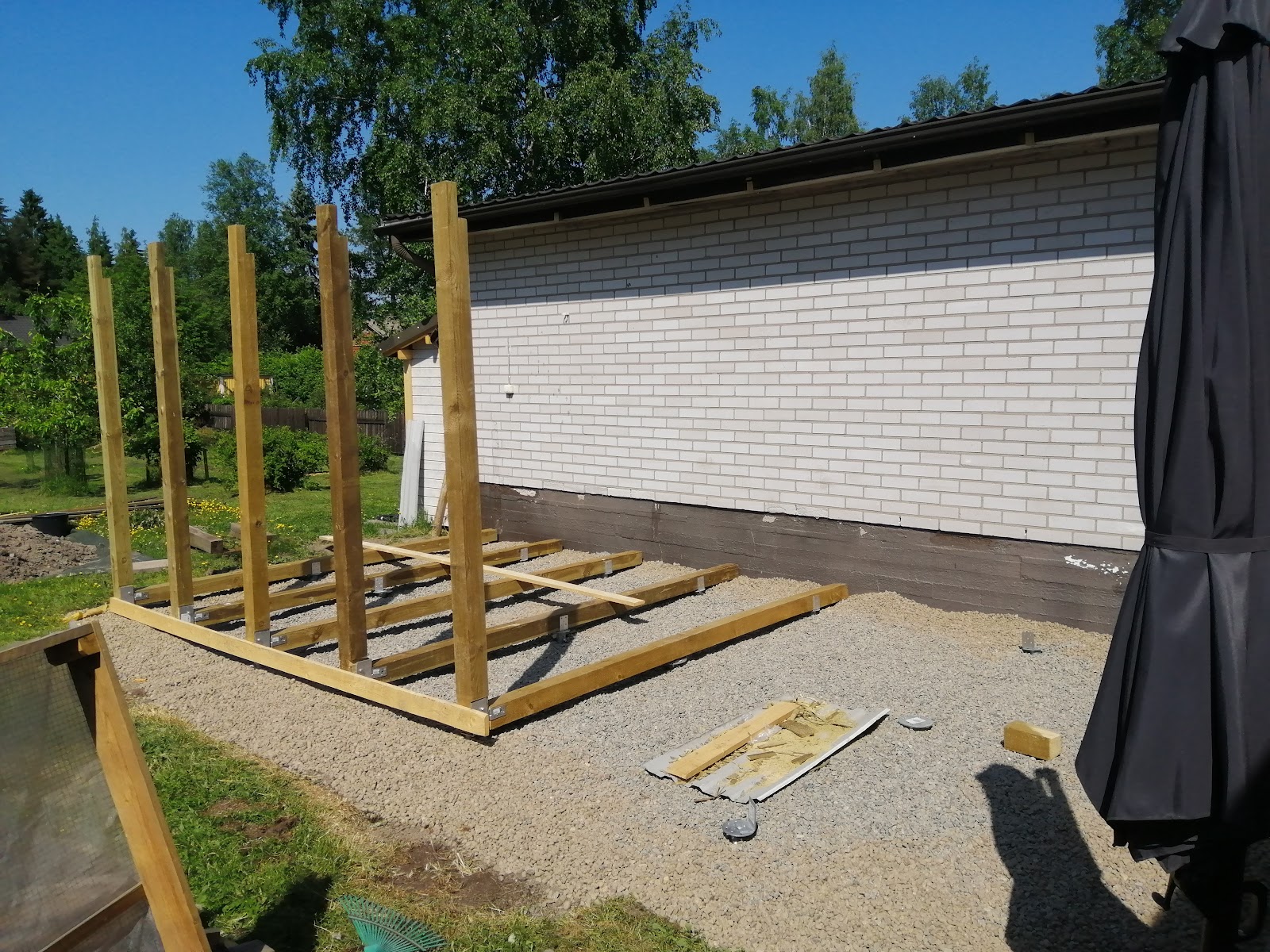 Terrasse med kraftig overdækning