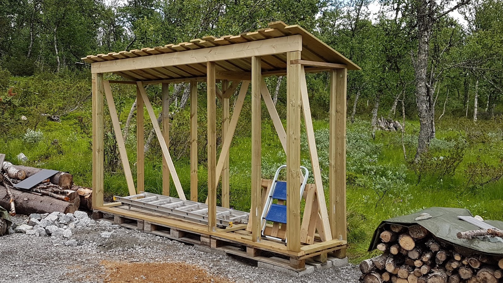 Skur til redskaber og brænde