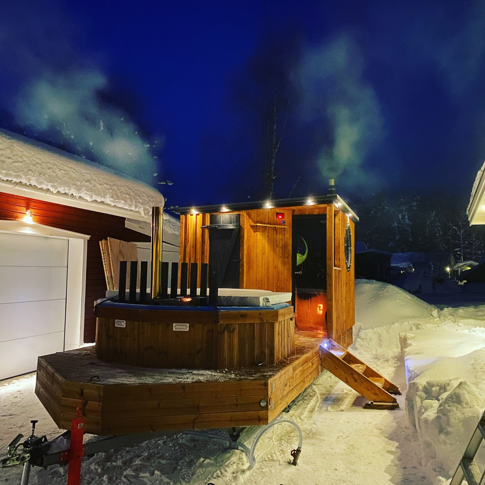 Rullende spa med sauna