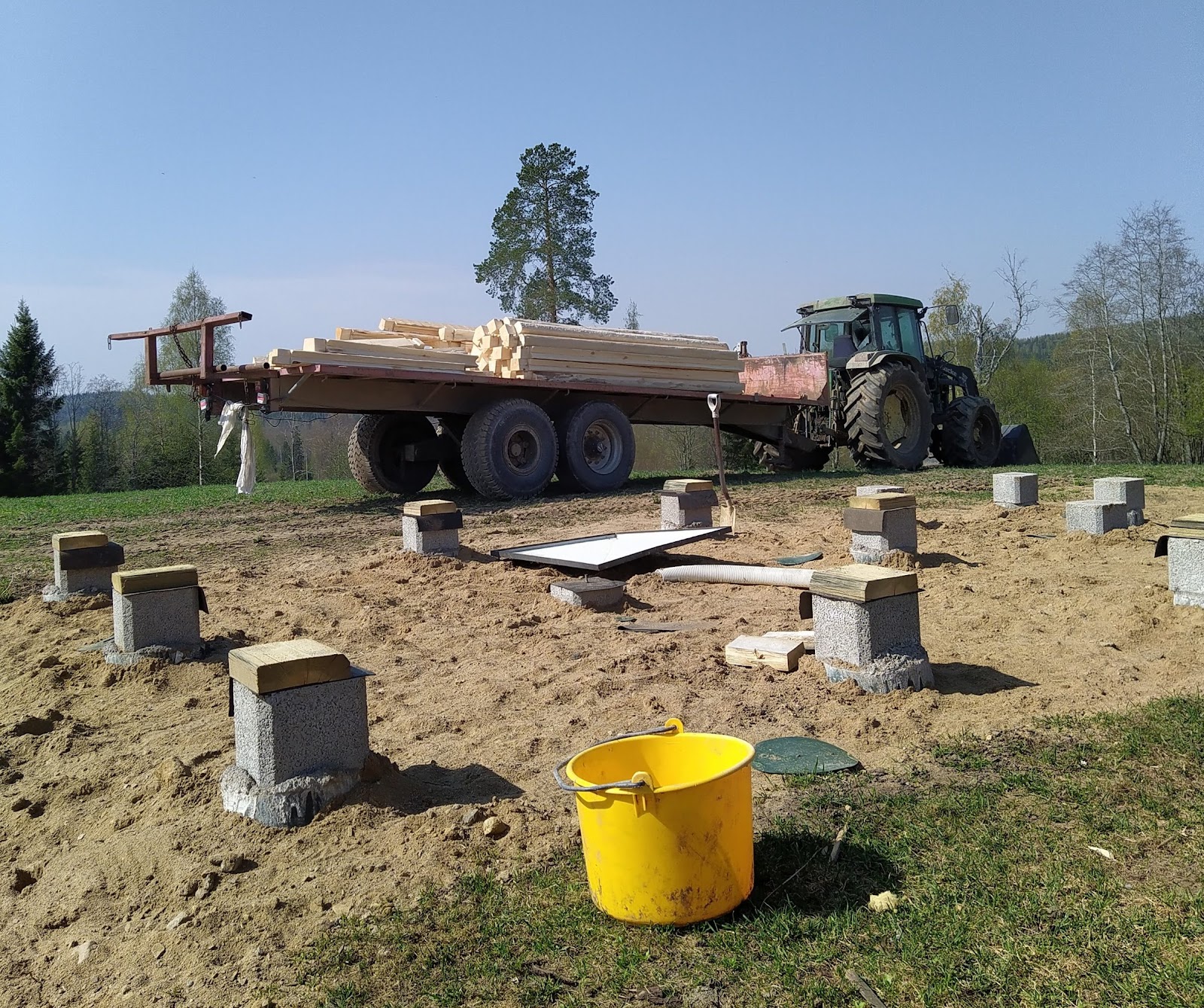 Sauna i ny bjælkehytte