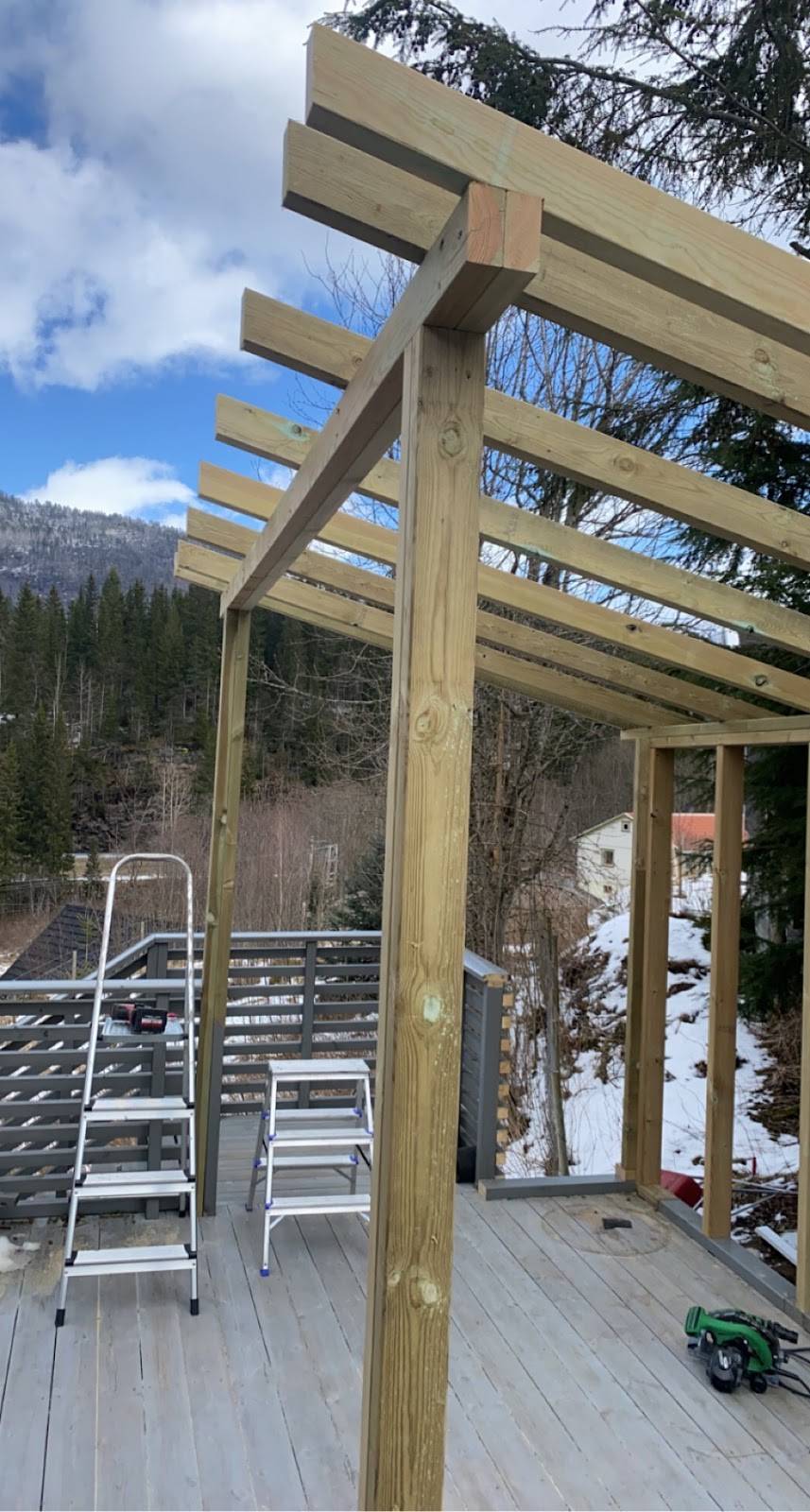 Tagoverbygning til spa