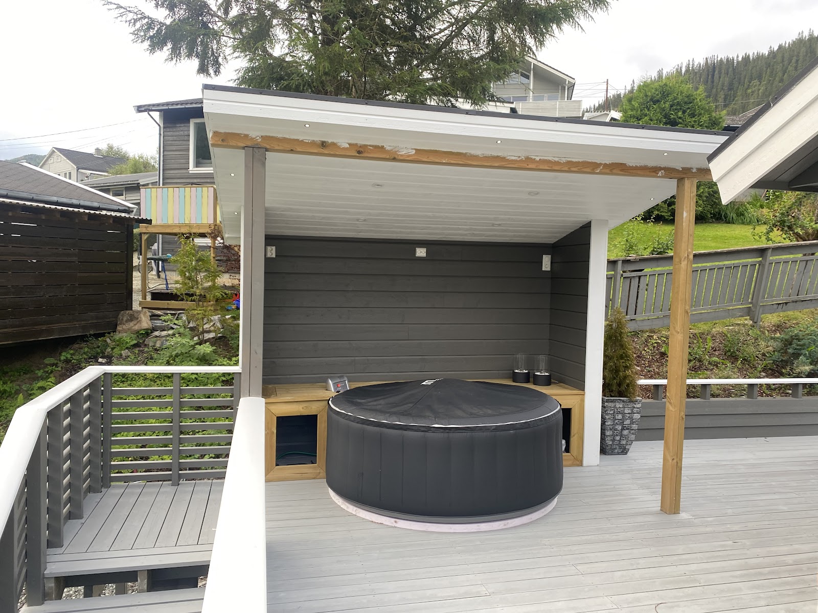 Tagoverbygning til spa