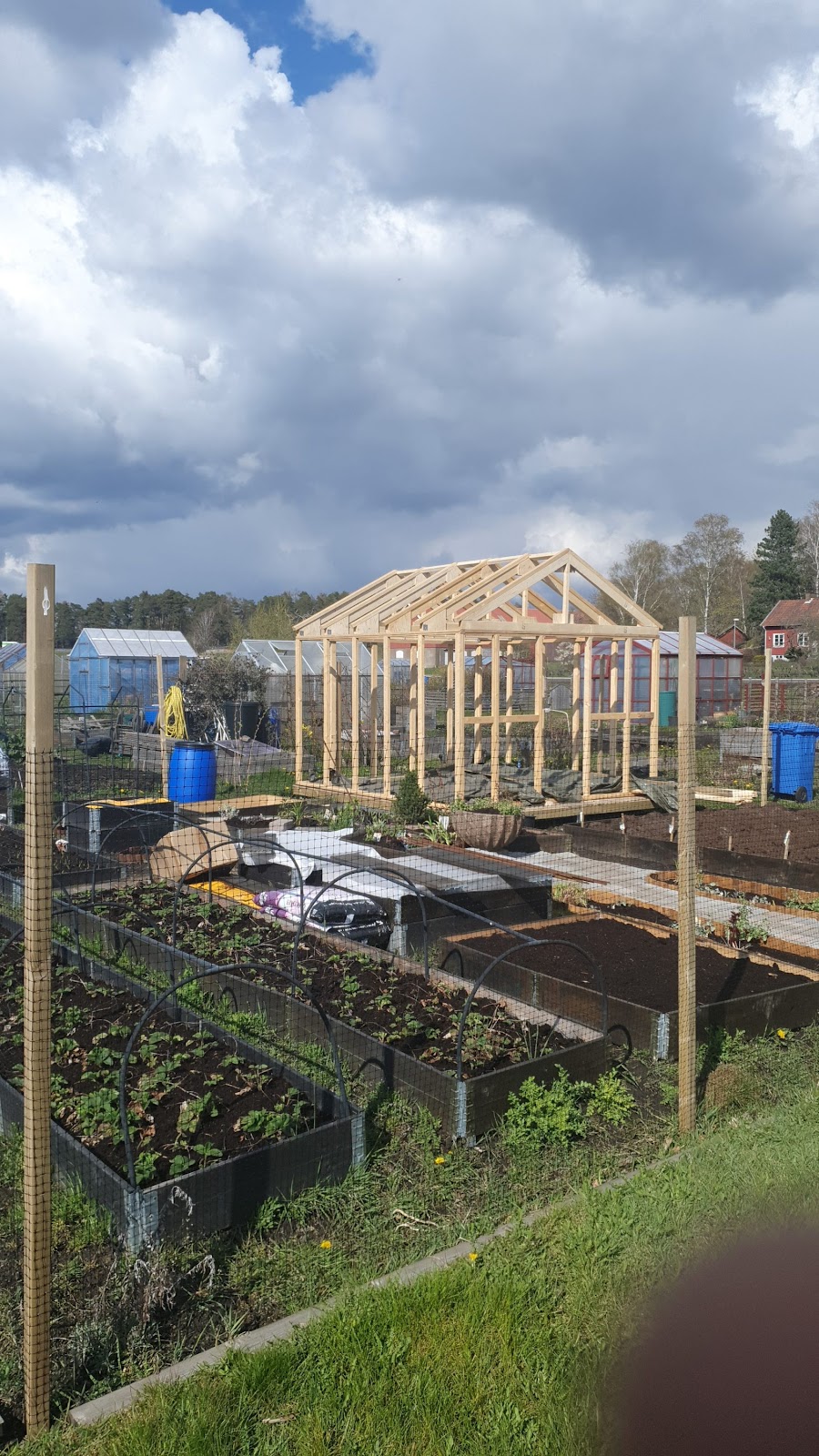 Kasvihuone pellon reunaan