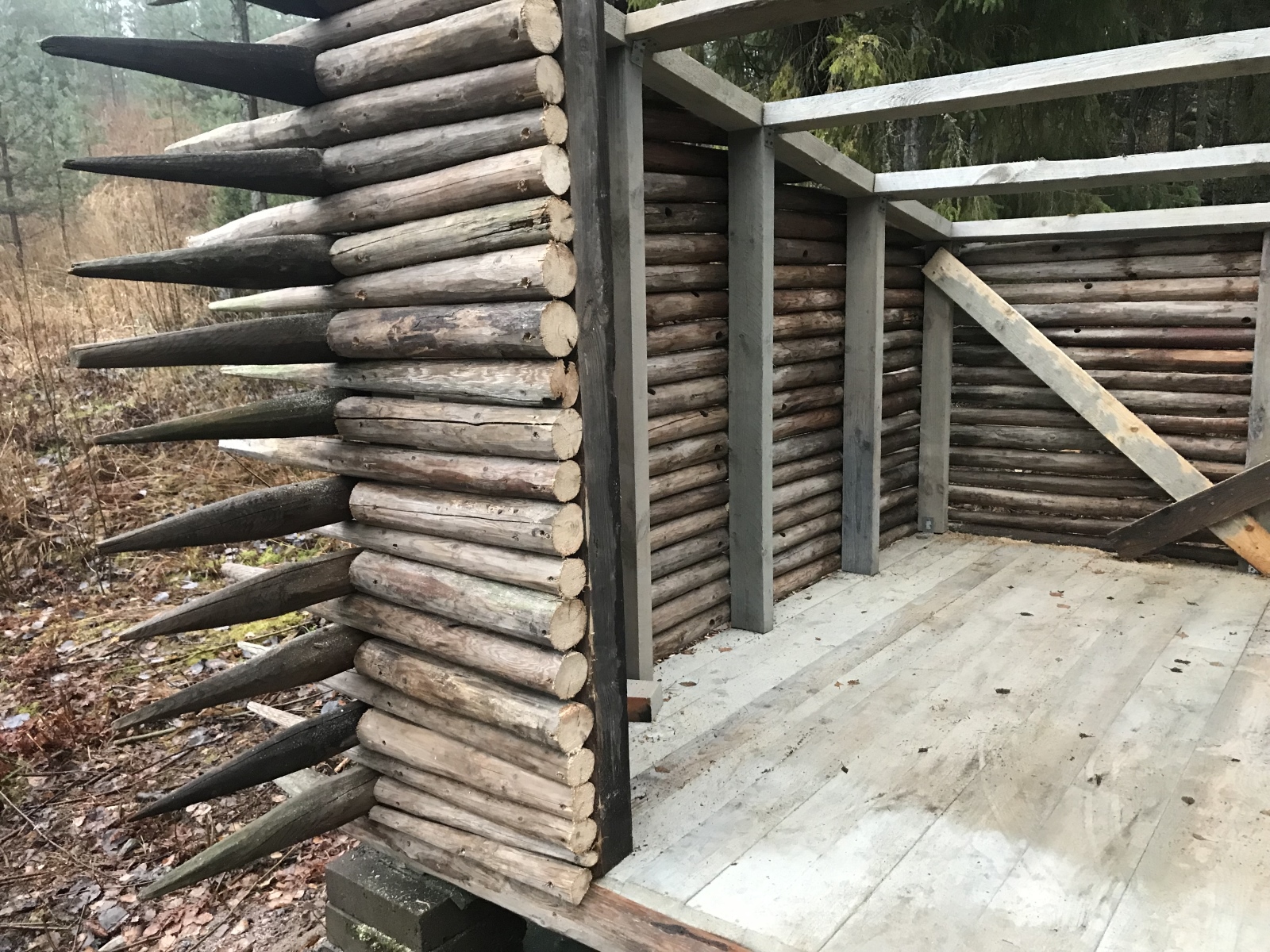 Laavu heinäseipäistä metsän rauhaan