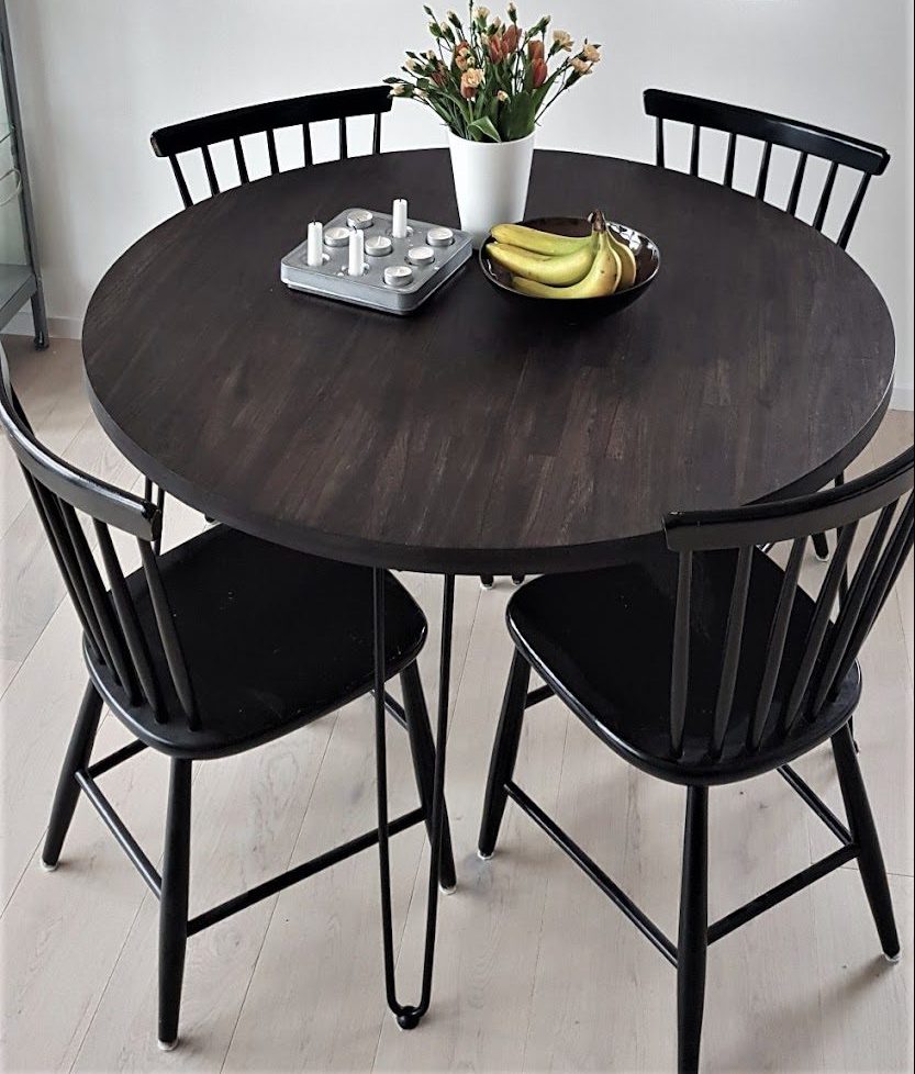 Pyöreä ruokapöytä skandinaaviseen tyyliin