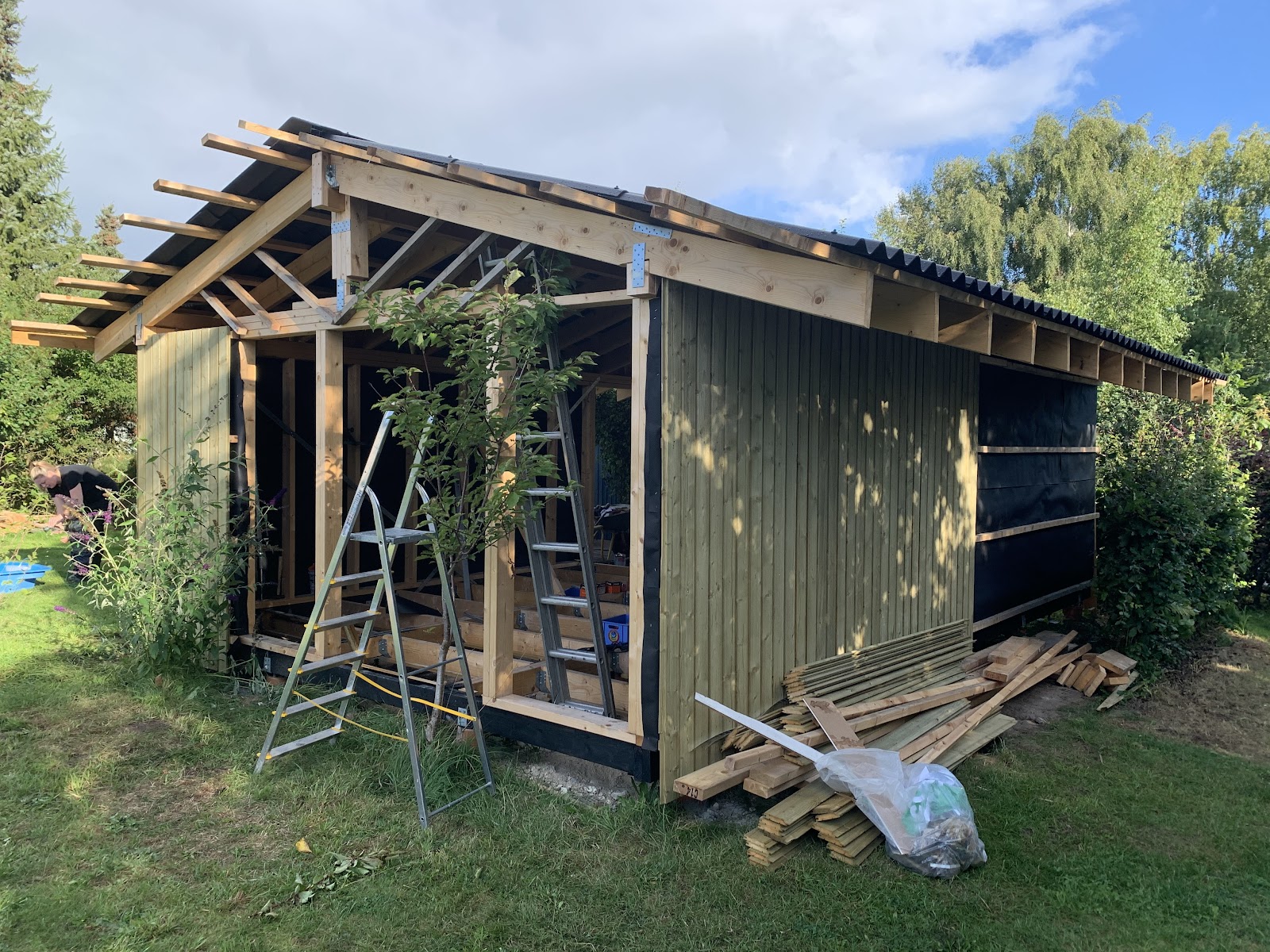 Kesämökin 32 m2 laajennus