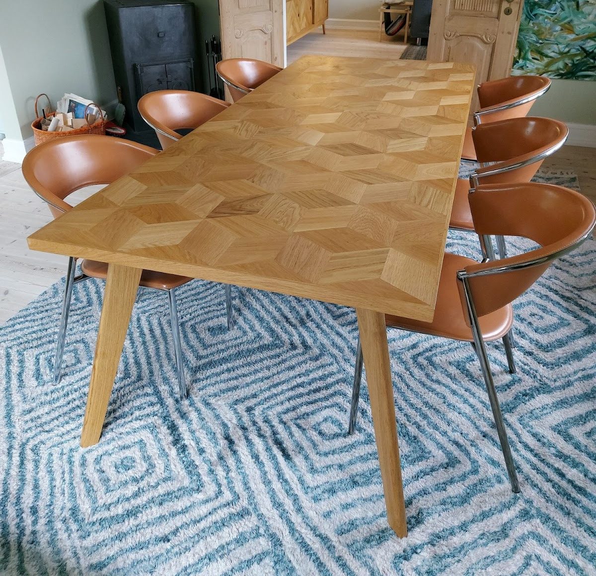 Ruokapöytä - kuusikulmio kuvio