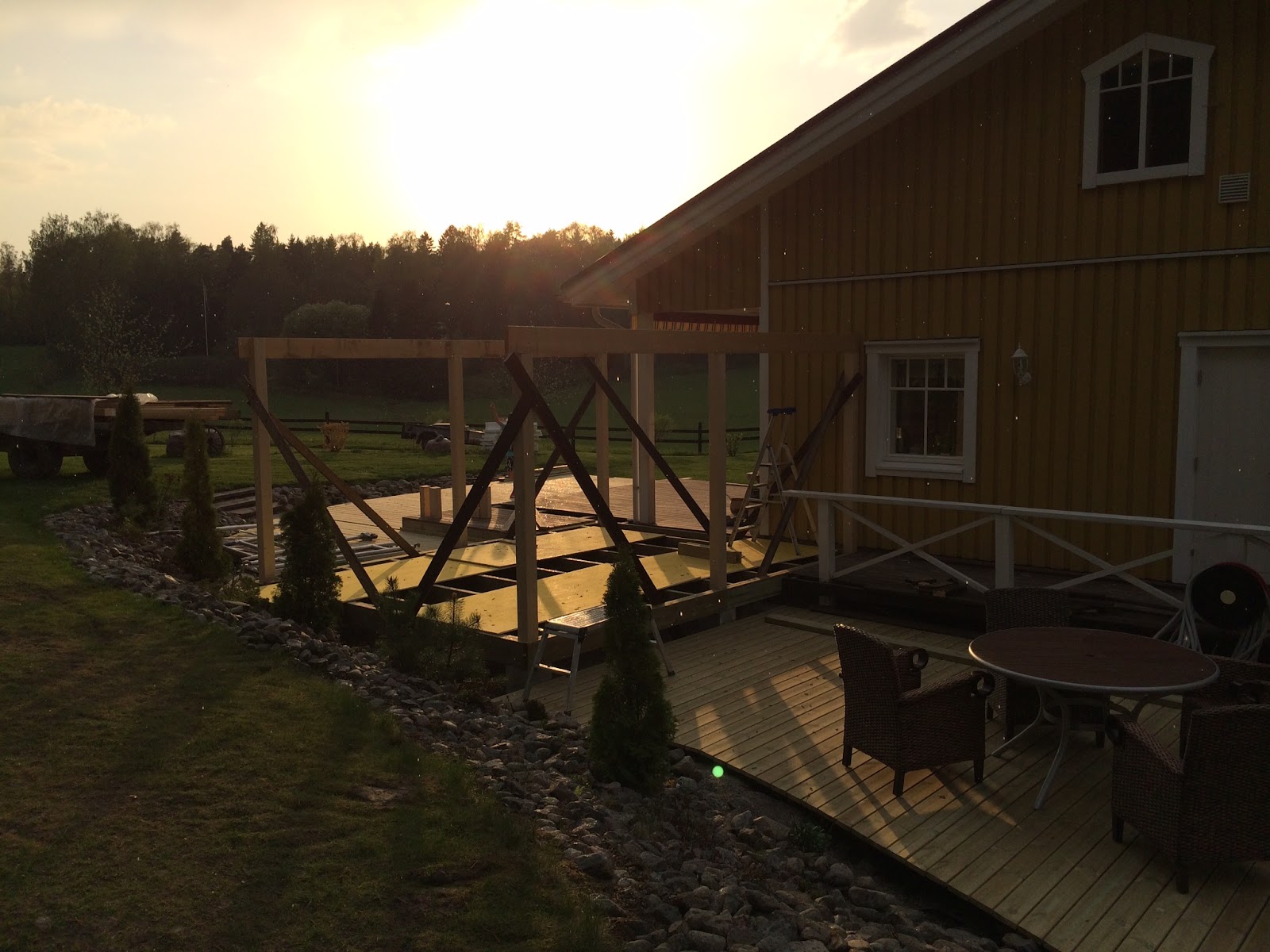 Vinterhage på punktfundament