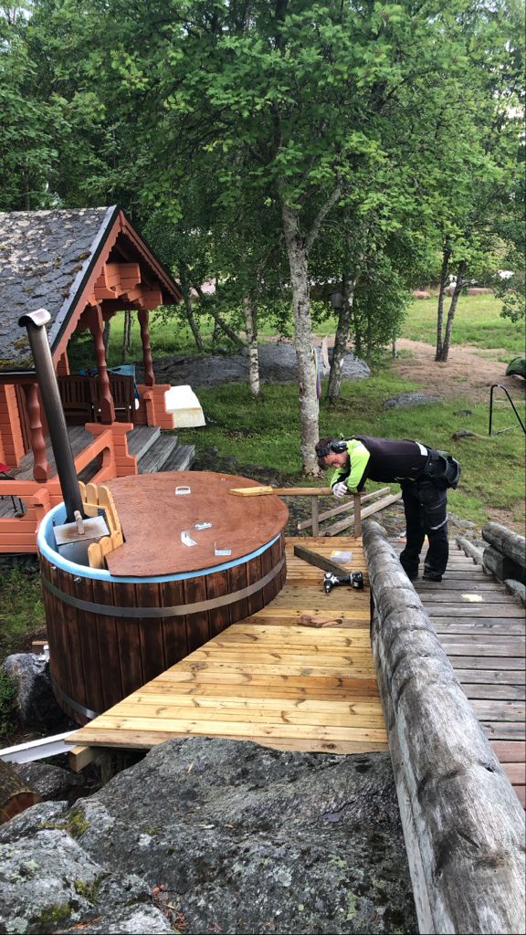 Badestamp med kule detaljer