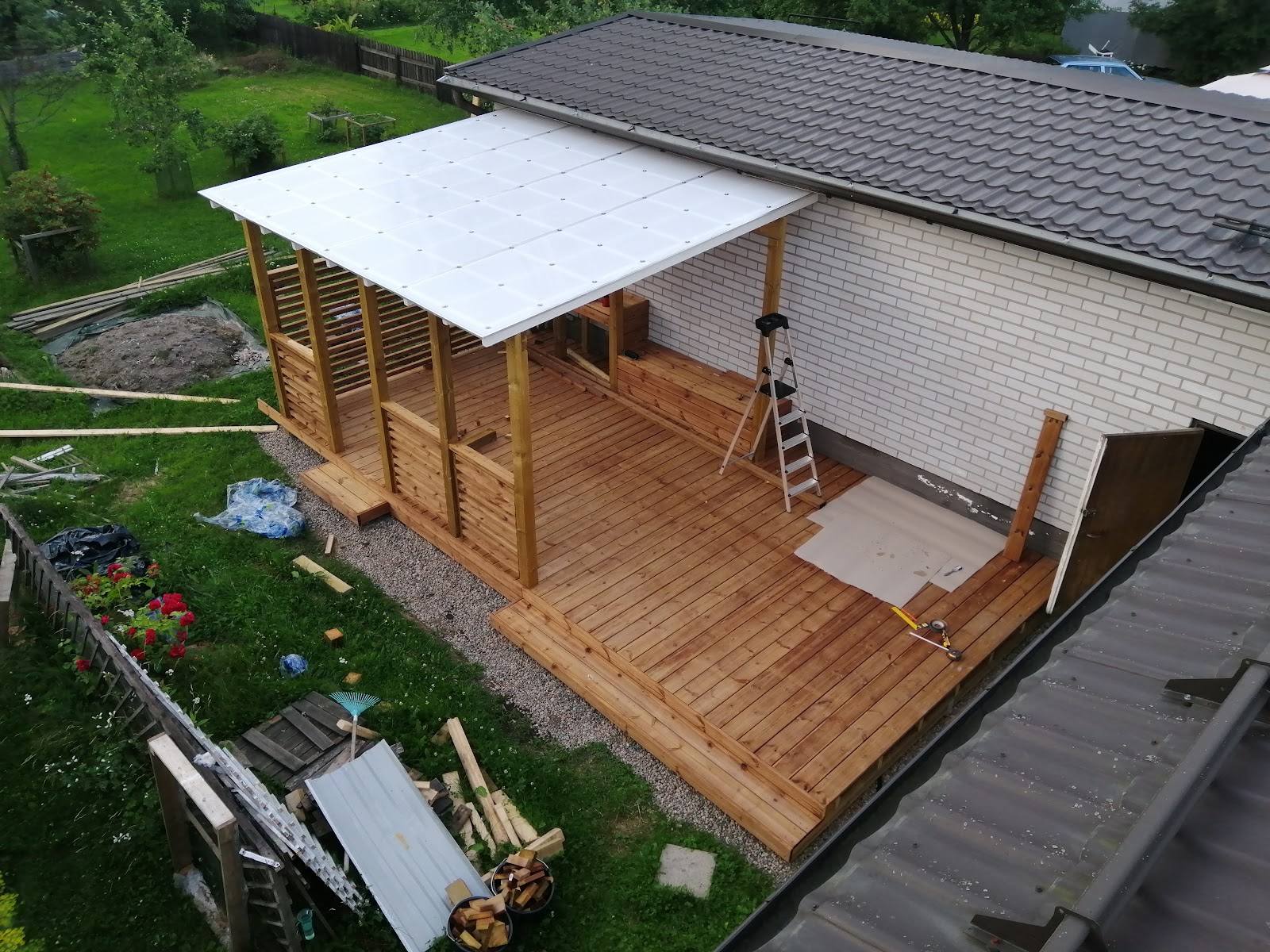 Terrasse med solid tak