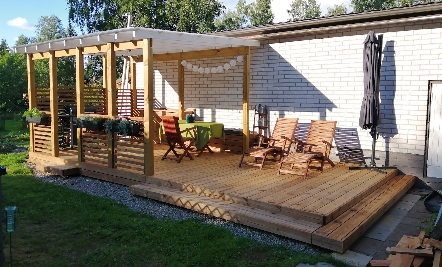 Terrasse med solid tak