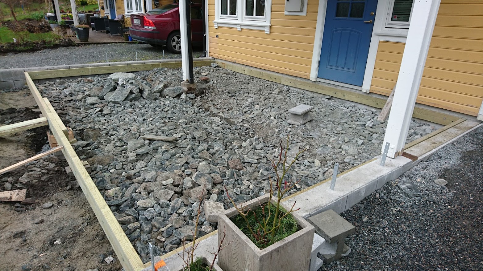 Platting, mur og hage