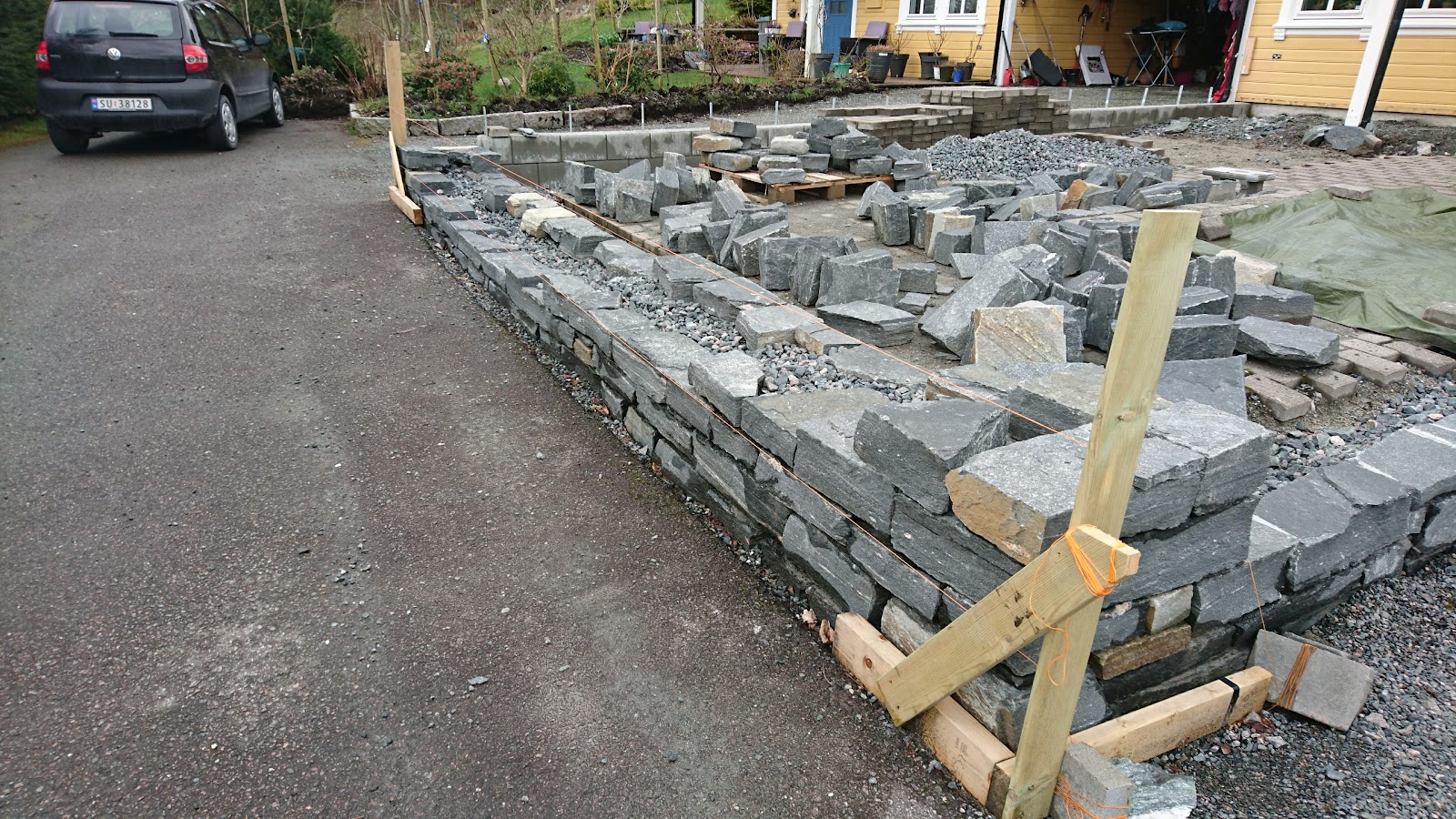 Platting, mur og hage