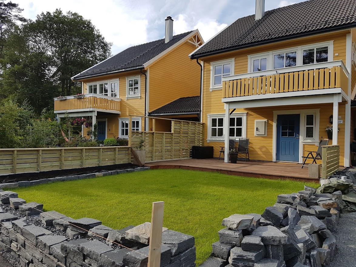 Platting, mur og hage