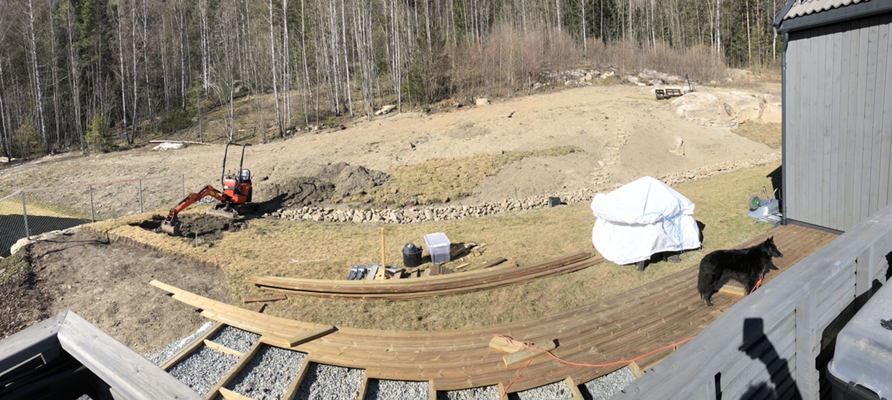 Terrasse med rekkverk