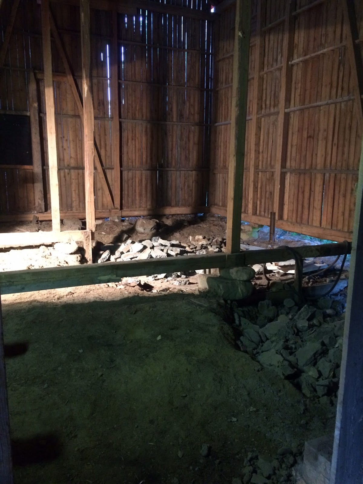 Stall i gammel låve