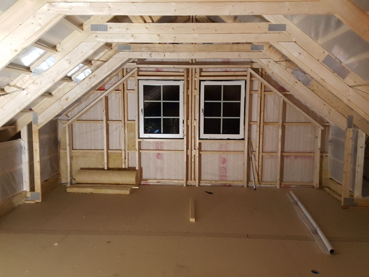 Oppe i det nye huset