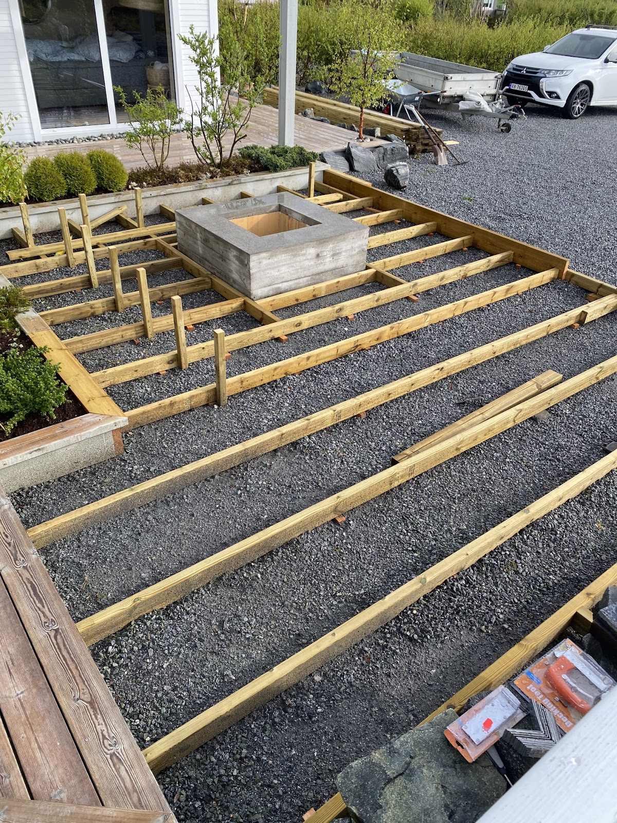 Uteplass med ildsted