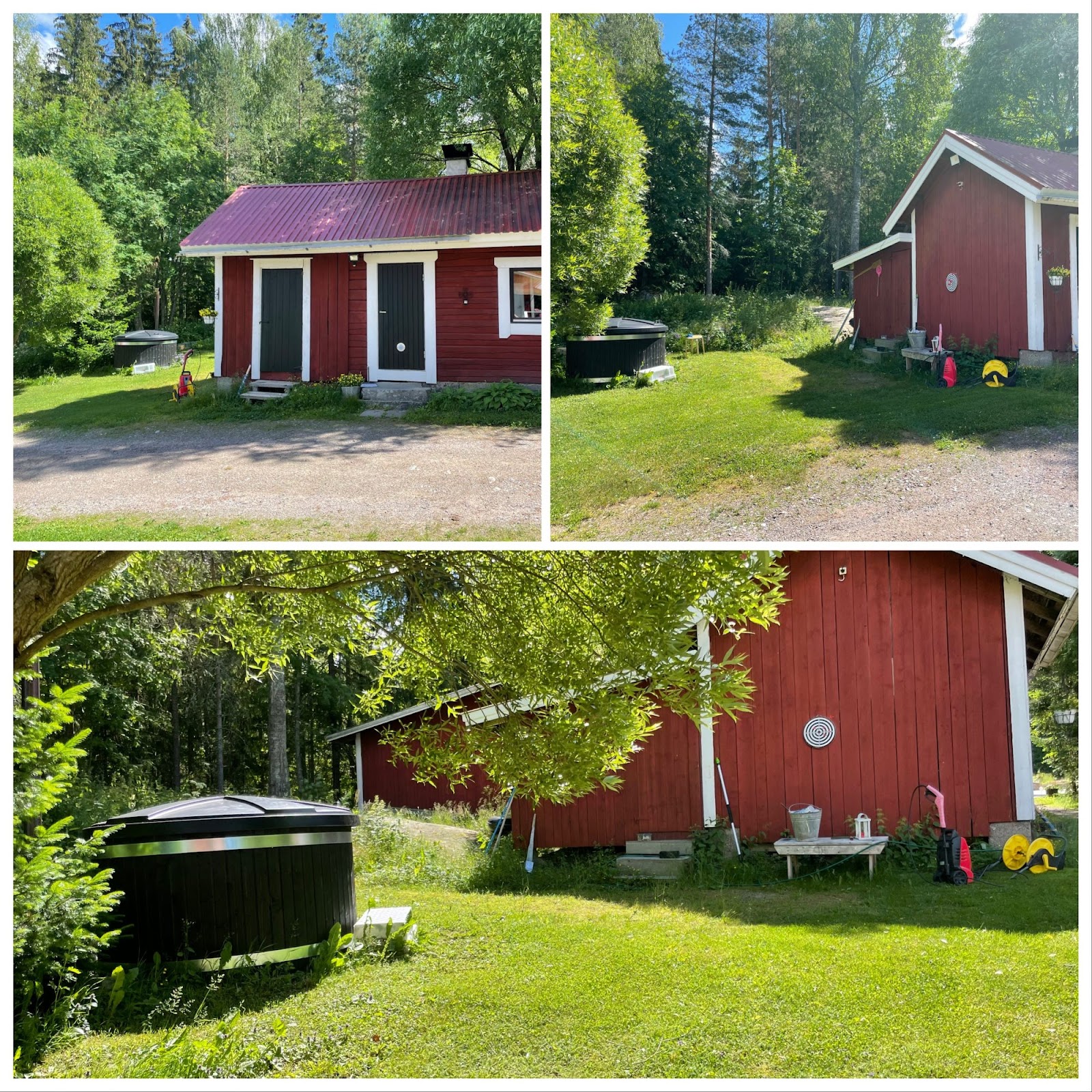 Stor terrasse på skrånende grunn