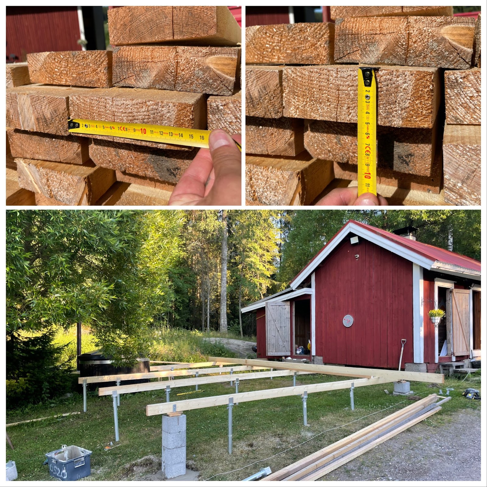 Stor terrasse på skrånende grunn