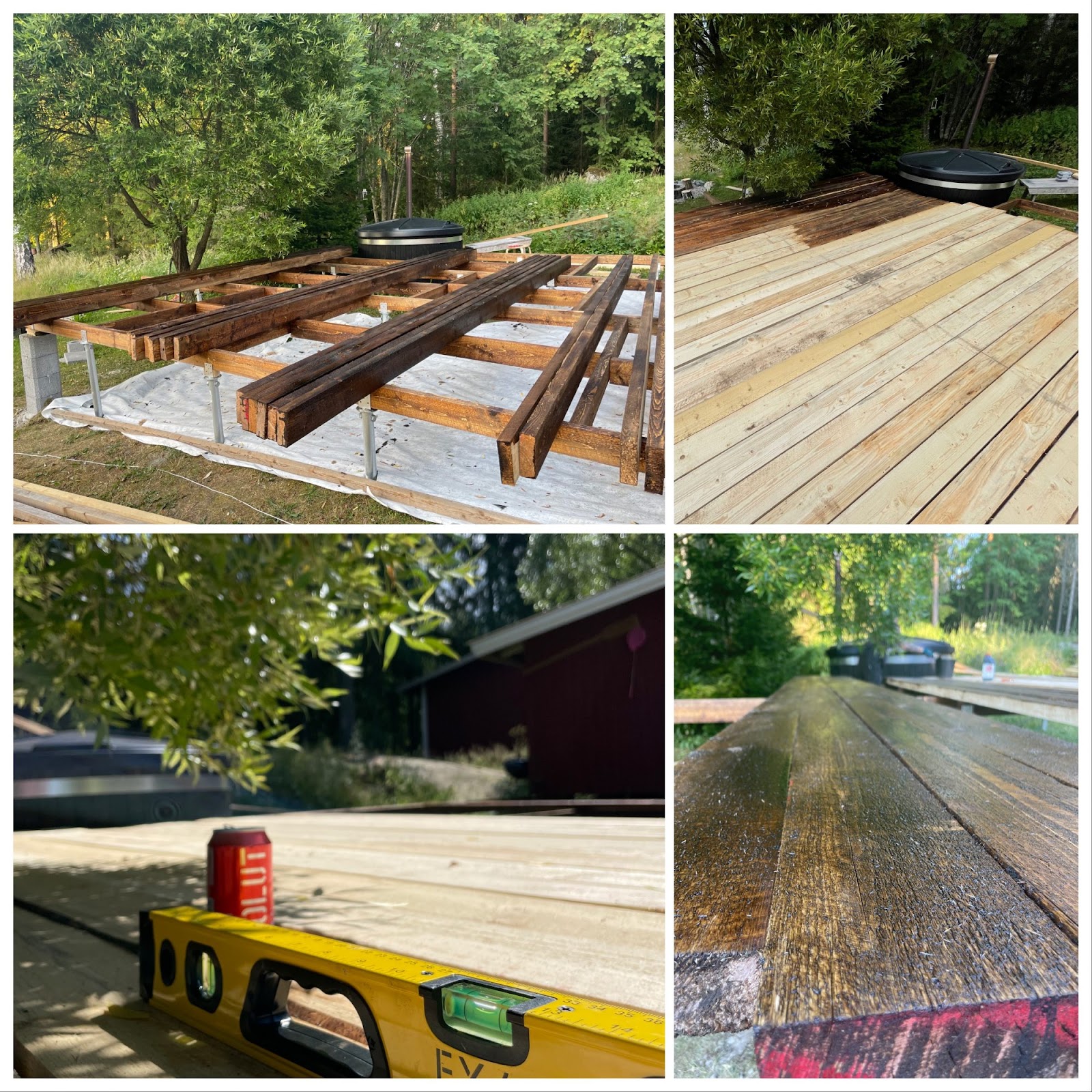 Stor terrasse på skrånende grunn