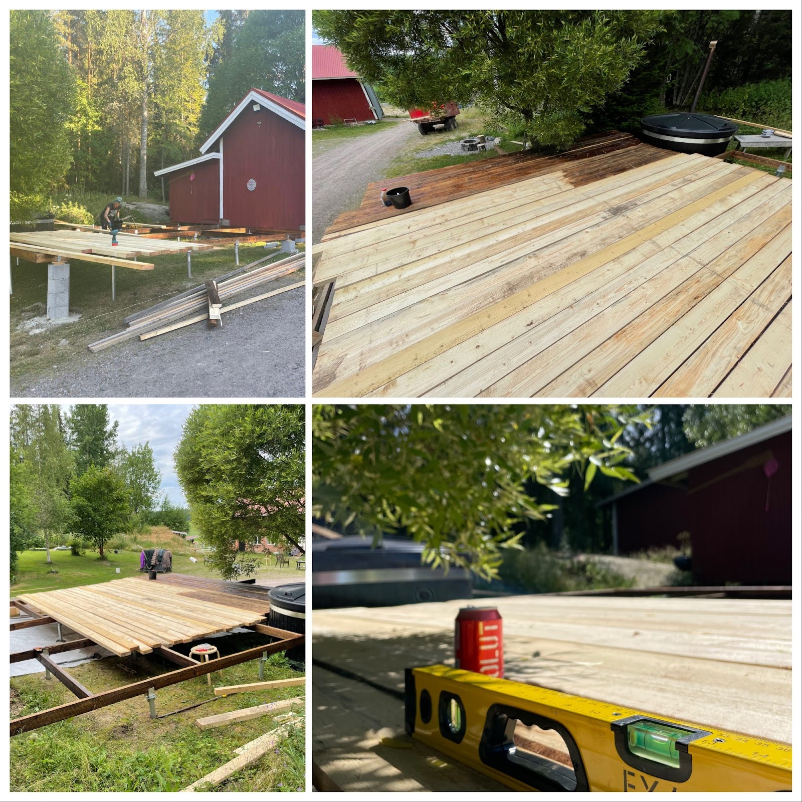 Stor terrasse på skrånende grunn