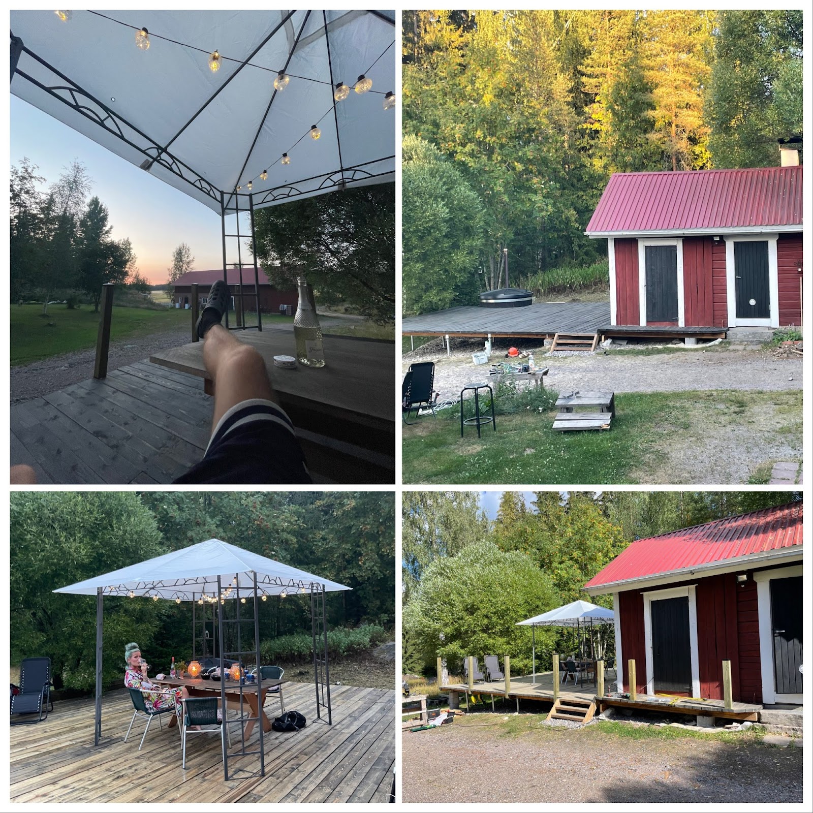 Stor terrasse på skrånende grunn