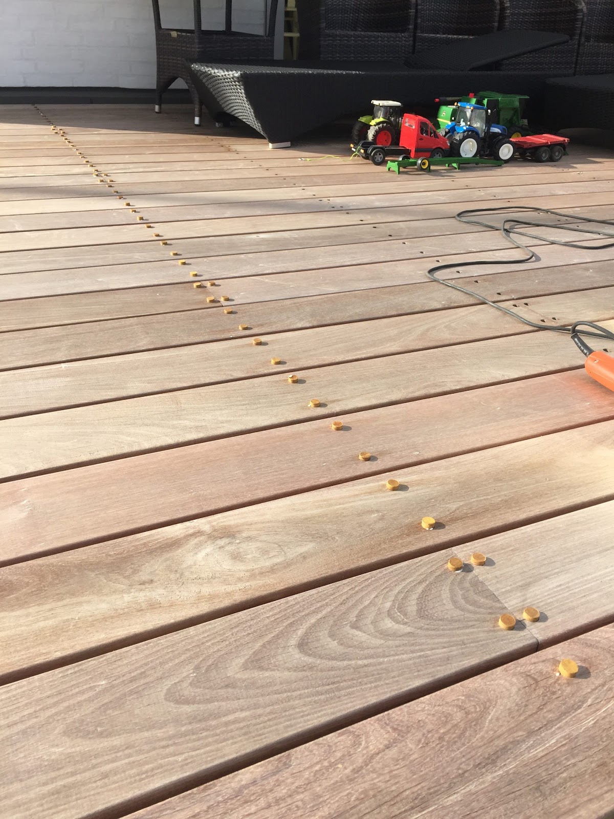 Terrasse med stor trapp