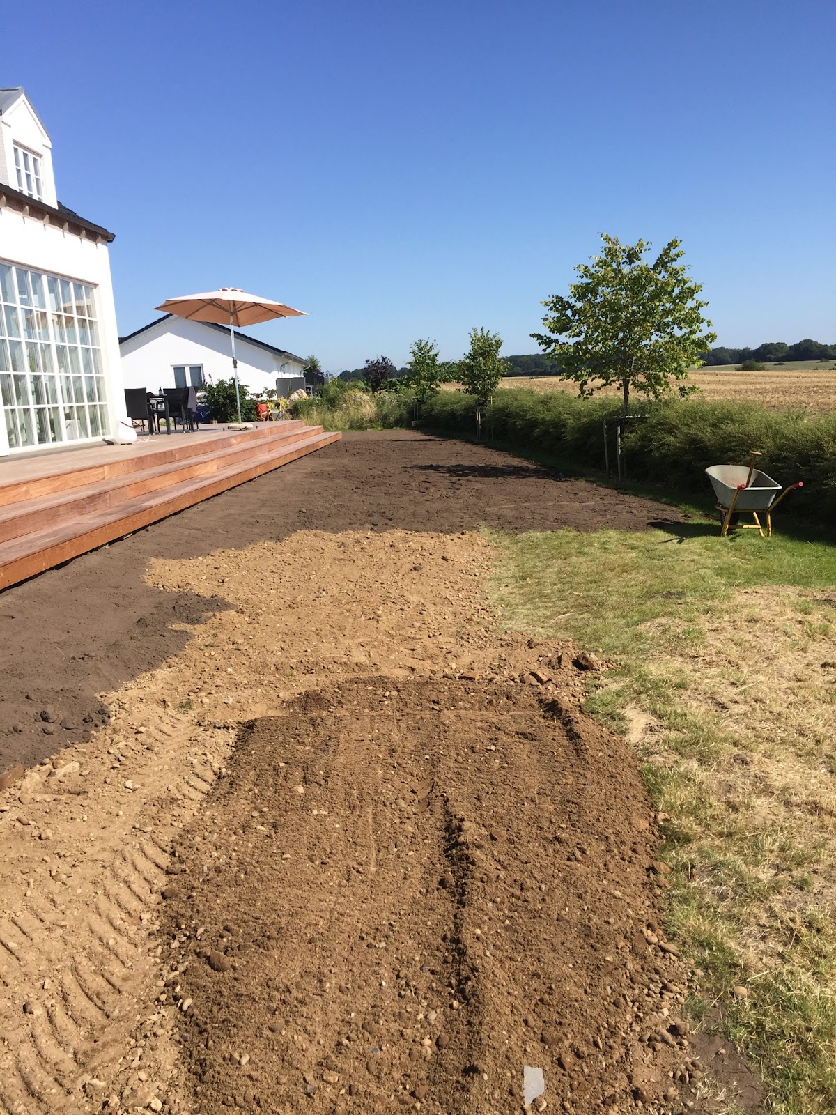 Terrasse med stor trapp